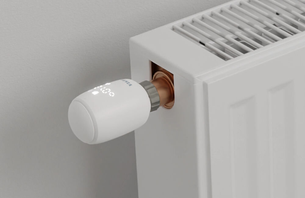 Głowica termostatyczna TESLA TV500 ZigBee funkcje bezpieczeństwa czujnik otwartego okna szybko reaguje oszczędność