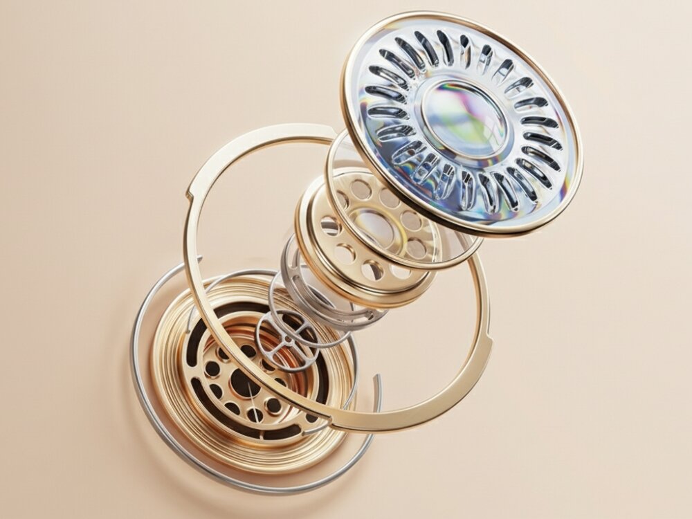 Słuchawki Awei T85 TWS z funkcją pojedynczego i podwójnego trybu membrana głośnika rozłożona na części