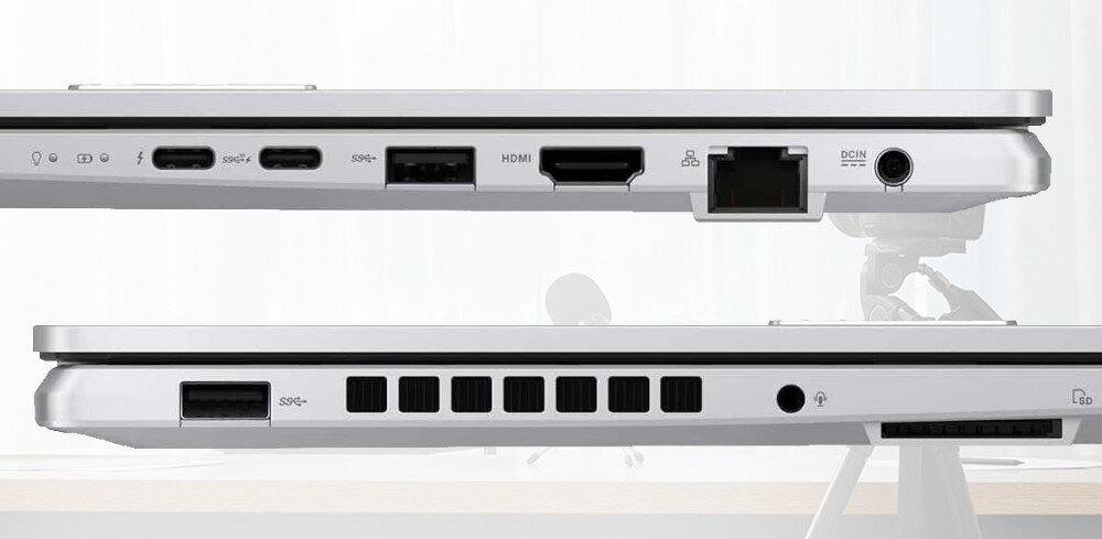 Laptop ASUS VivoBook Pro 15 K6502VU 15.6 i9-13900H 16GB RAM 1TB SSD GeForce RTX4050 Windows 11 Home porty złącza przepustowość podłączenie czytnik SD