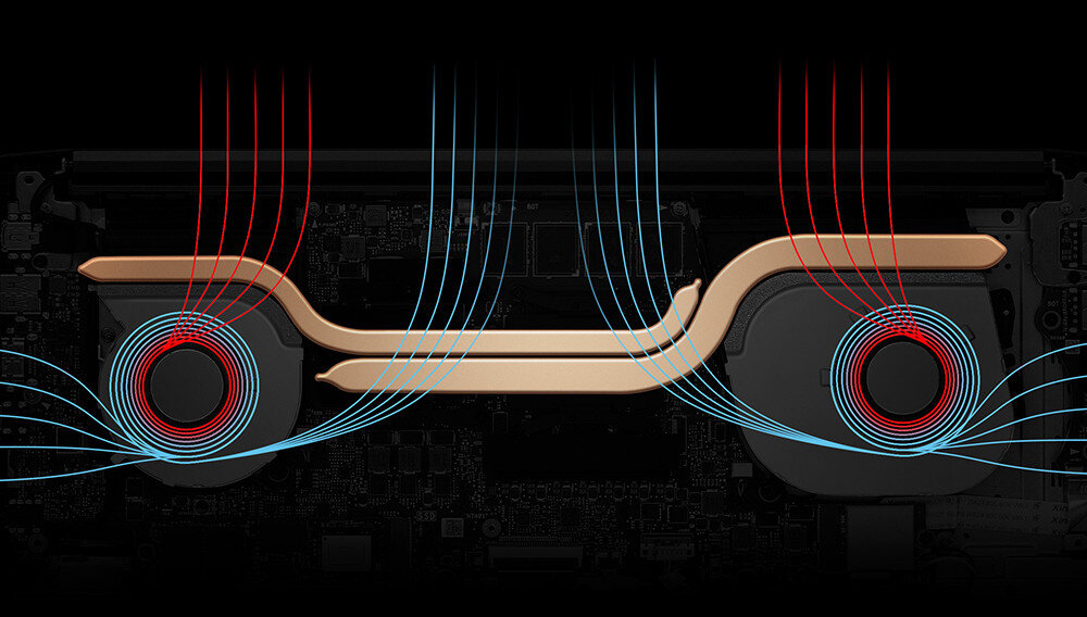 Laptop ASUS VivoBook Pro 15 K6502VU 15.6 i9-13900H 16GB RAM 1TB SSD GeForce RTX4050 Windows 11 Home chłodzenie wentylatory otwory temperatura przegrzanie
