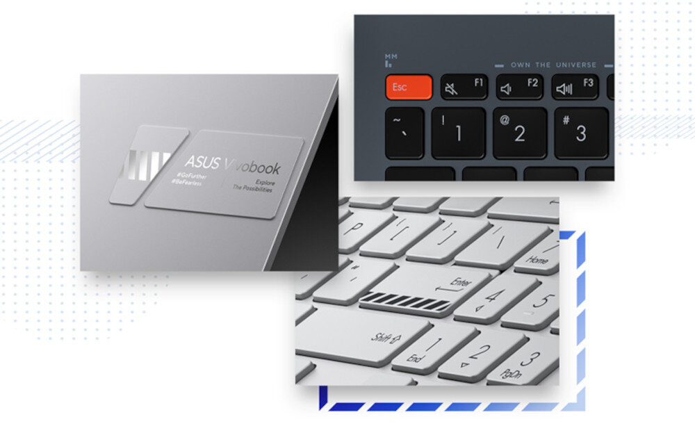 Ноутбук ASUS VivoBook Pro 15 K6502VU 15.6 i9-13900H 16GB RAM 1TB SSD GeForce RTX4050 Windows 11 Home зовнішній вигляд акценти деталі логотип петля 180 градусів