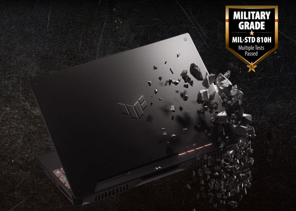Laptop ASUS TUF Gaming F15 wytrzymałość obudowa standard