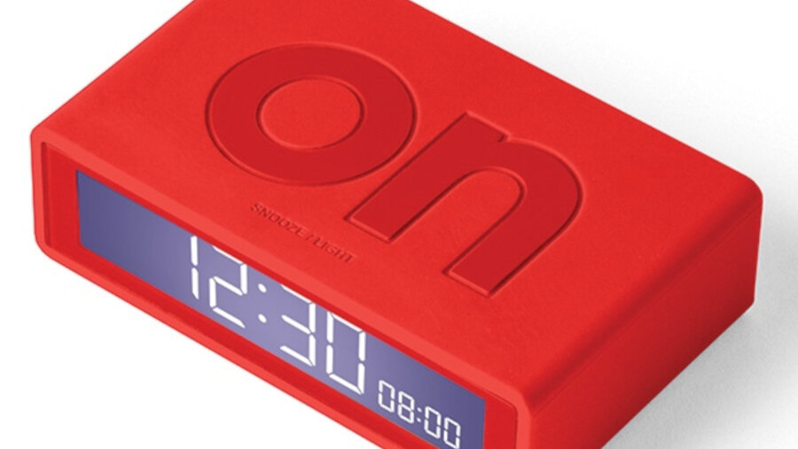 Budzik LEXON Flip Travel - sterowanie radiowe