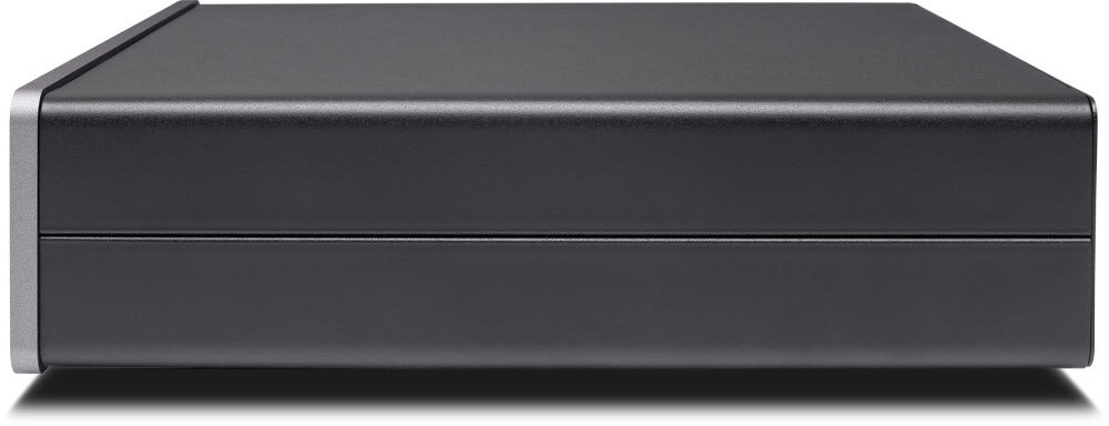 Odtwarzacz sieciowy CAMBRIDGE AUDIO MXN10 łączność Wi-Fi Bluetooth streaming bezprzewodowy, urządzenie od boku na białym tle