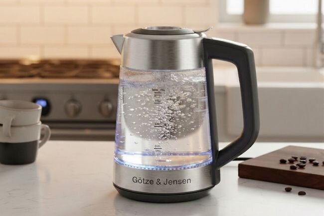 GÖTZE & JENSEN KT875G - czajnik na blacie podczas podgrzewania wody