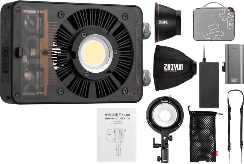 Lampa LED ZHIYUN Molus X100 COB Light Pro opakowanie zestaw