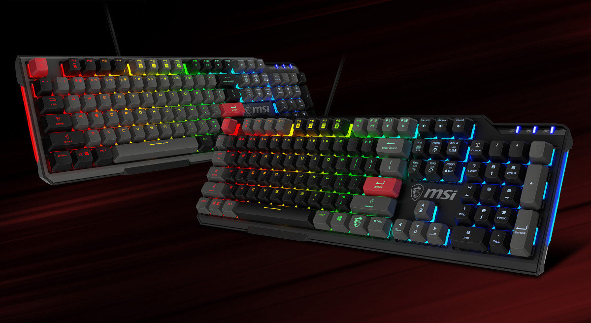 Klawiatura MSI Vigor GK41 Dusk podświetlenie diody RGB efekty nasadki keycap