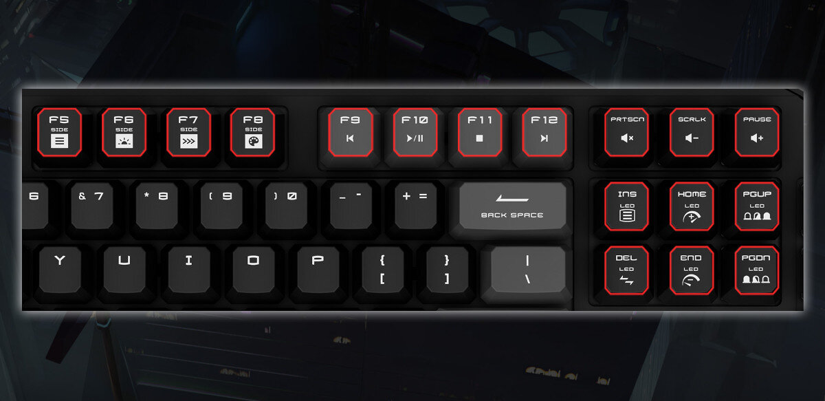 Klawiatura MSI Vigor GK41 Dusk skróty klawiszowe obsługa