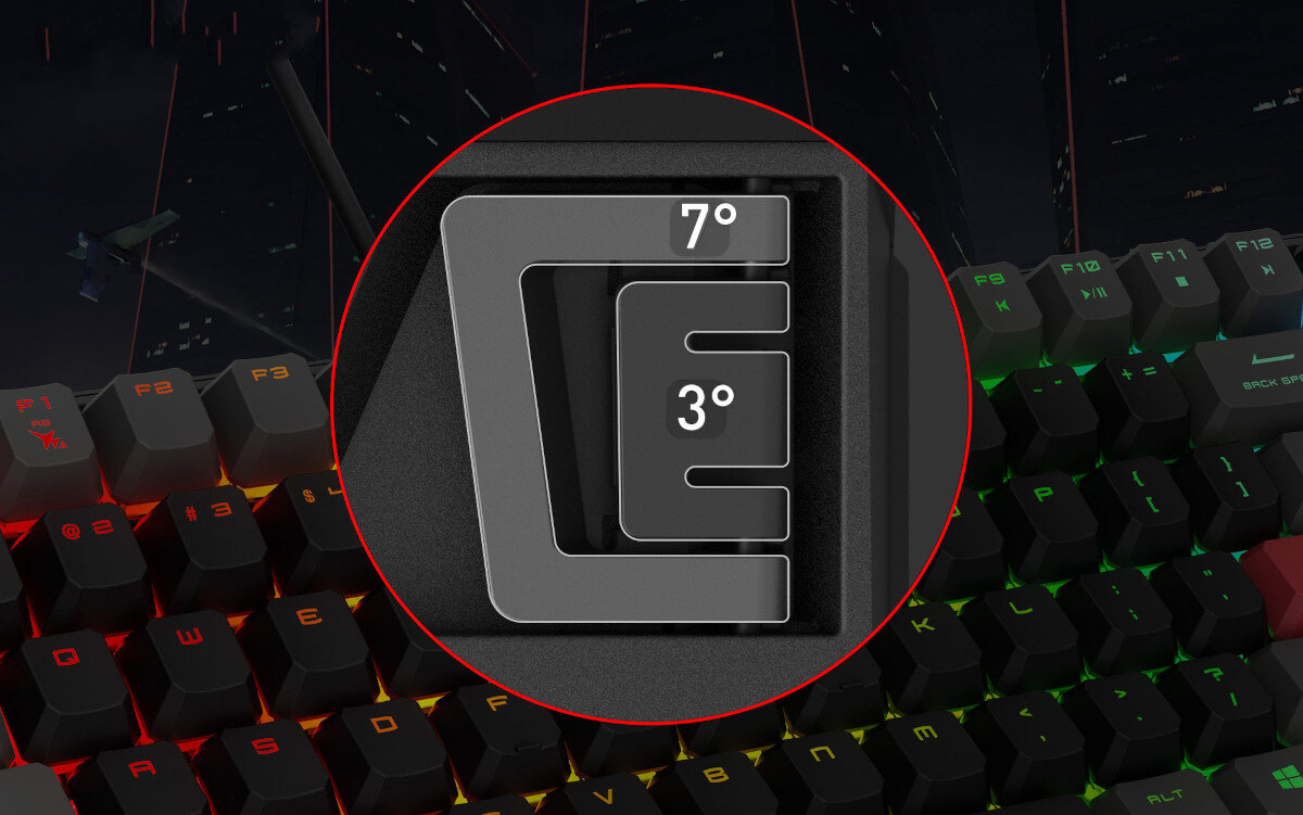 Klawiatura MSI Vigor GK41 Dusk nóżki regulacja nachylenie kąty