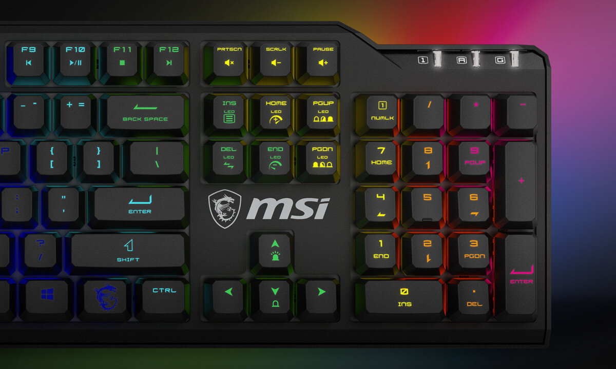 Klawiatura MSI Vigor GK41 podświetlenie diody RGB efekty