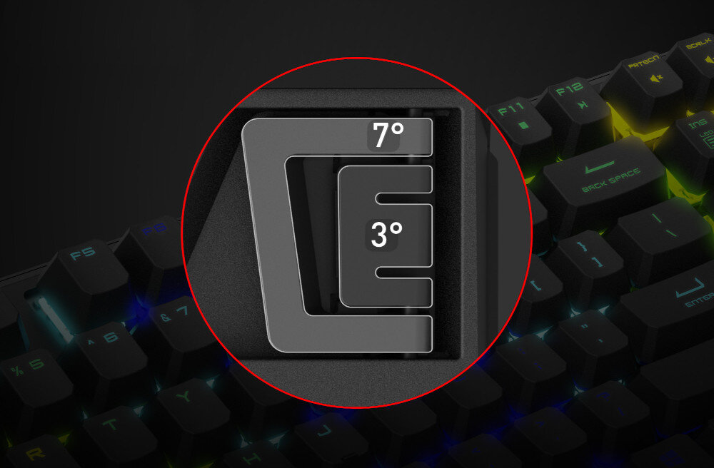 Klawiatura MSI Vigor GK41 nóżki regulacja nachylenie kąty