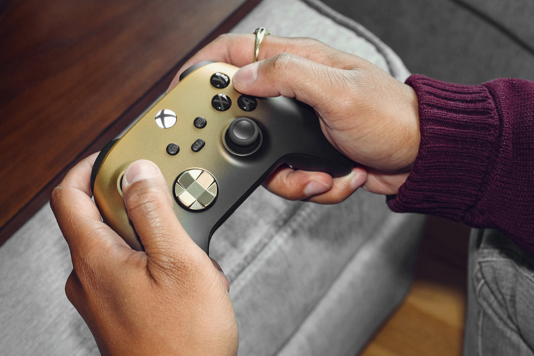 Kontroler MICROSOFT XBOX Series X Gold Shadow przycisk udostępnianie przechwitywanie zrzuty ekranu nagrania