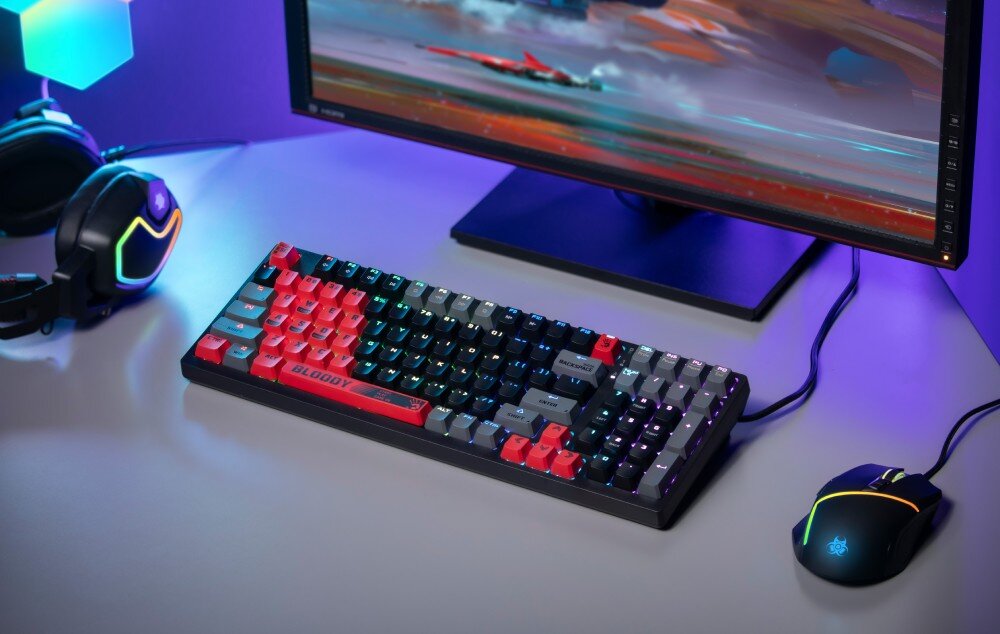 Klawiatura A4TECH Bloody S98 Sports Red RGB wygląd opis