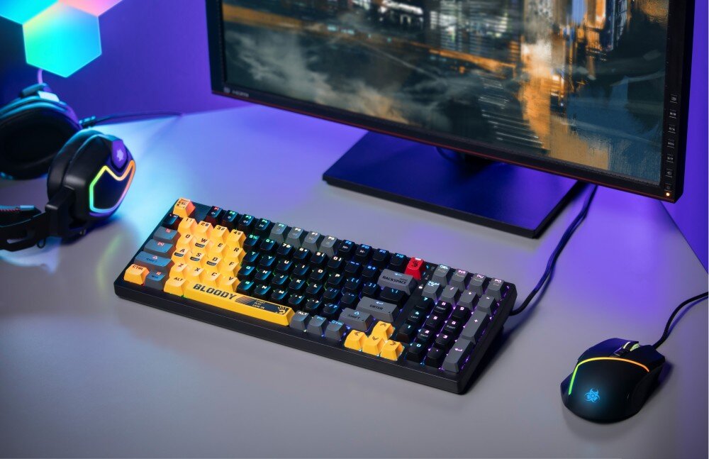 Klawiatura A4TECH Bloody S98 Sports Lime RGB wygląd opis