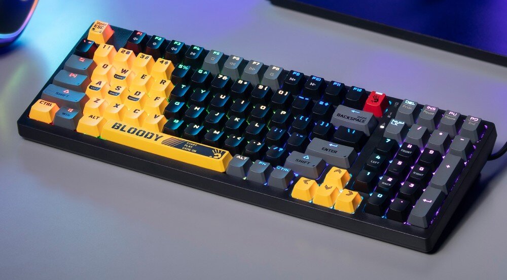 Klawiatura A4TECH Bloody S98 Sports Lime RGB układ klawisze Hot Swap wymiana