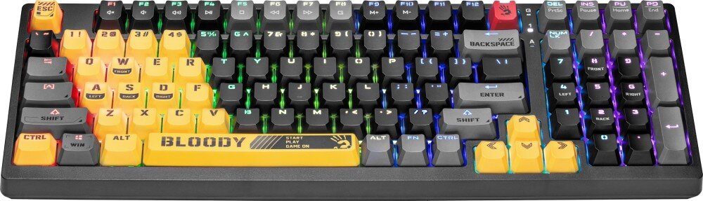 Klawiatura A4TECH Bloody S98 Sports Lime RGB podświetlenie kolory efekty pamięć profile