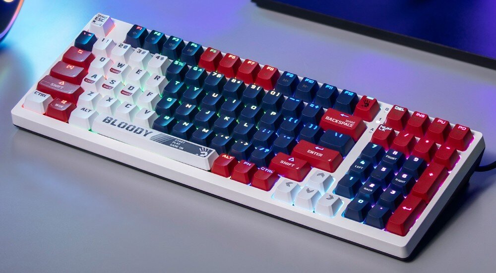 Klawiatura A4TECH Bloody S98 Sports Navy RGB układ klawisze Hot Swap wymiana