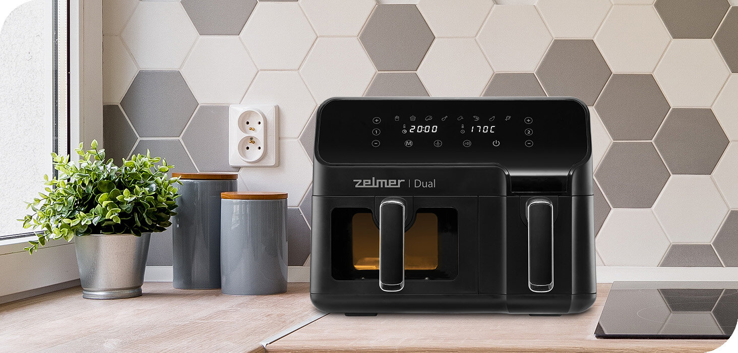 Frytkownica beztłuszczowa ZELMER ZAF9000 Air Fryer z podwójnym koszem wstep opis frytkownica