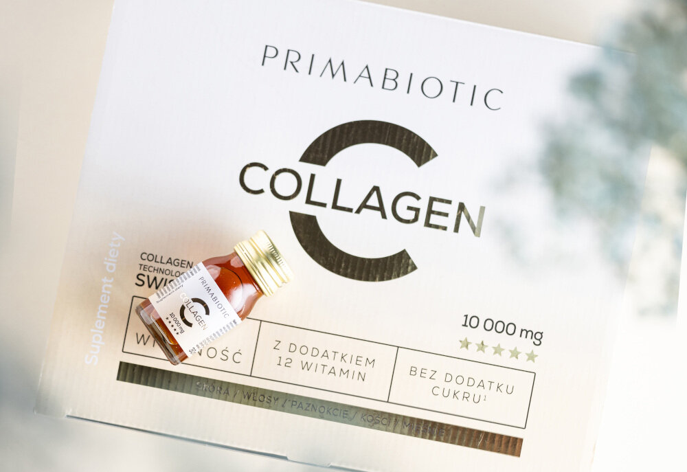 Kolagen PRIMABIOTIC Jabłkowo-brzoskwiniowy 30 x 30ml witaminy A B2 B3 E witamina mlodosci biotyna B7 witamina C D B6 B12