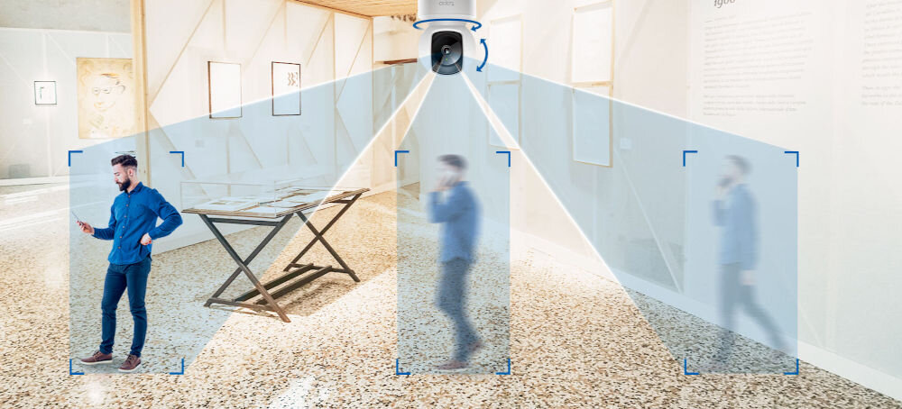 Kamera TAPO C212 technologia śledzenia ruchu, centrum uwagi