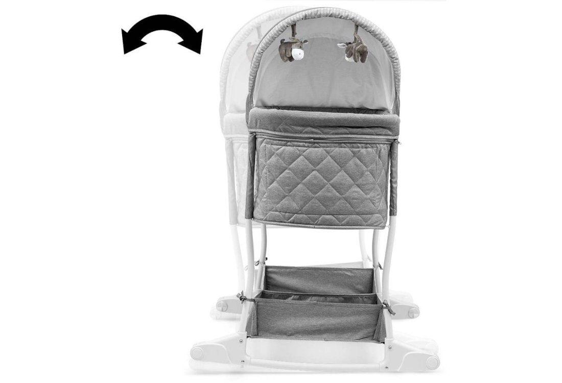 Kołyska MILLY MALLY Dream On 5431 Szary 2 w 1 łóżeczko możliwości dwie funkcje delikatne kołysanie