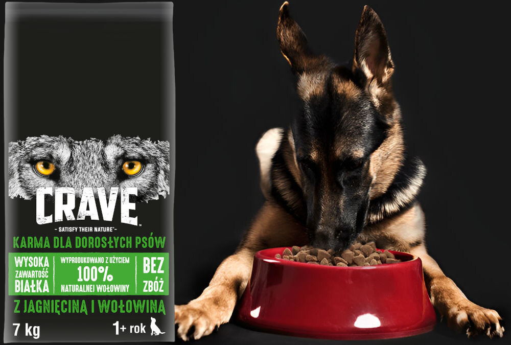 Karma dla psa CRAVE Wołowina z jagnięciną 7 kg dawkowanie analiza sklad