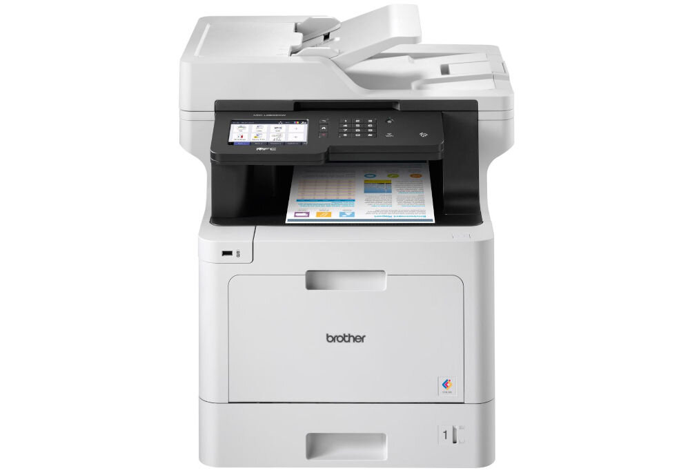 Urządzenie wielofunkcyjne BROTHER DCP-L5510DW Automatyczny druk dwustronny, Wi-Fi urządzenie na białym tle od przodu prędkość druku tryb monochromatyczny eliminacja długiego czasu oczekiwania czas potrzebny na wydruk pierwszej strony