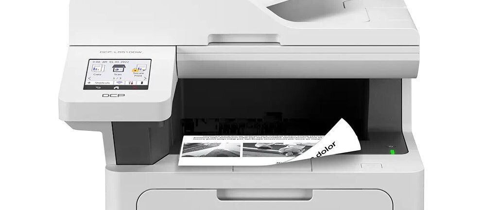 Urządzenie wielofunkcyjne BROTHER MFC-L5710DN Automatyczny druk dwustronny zbliżenie na wyświetlacz kolorowy ekran dotykowy przekątna monitorowanie statusu prosta przejrzysta obsługa urządzenia