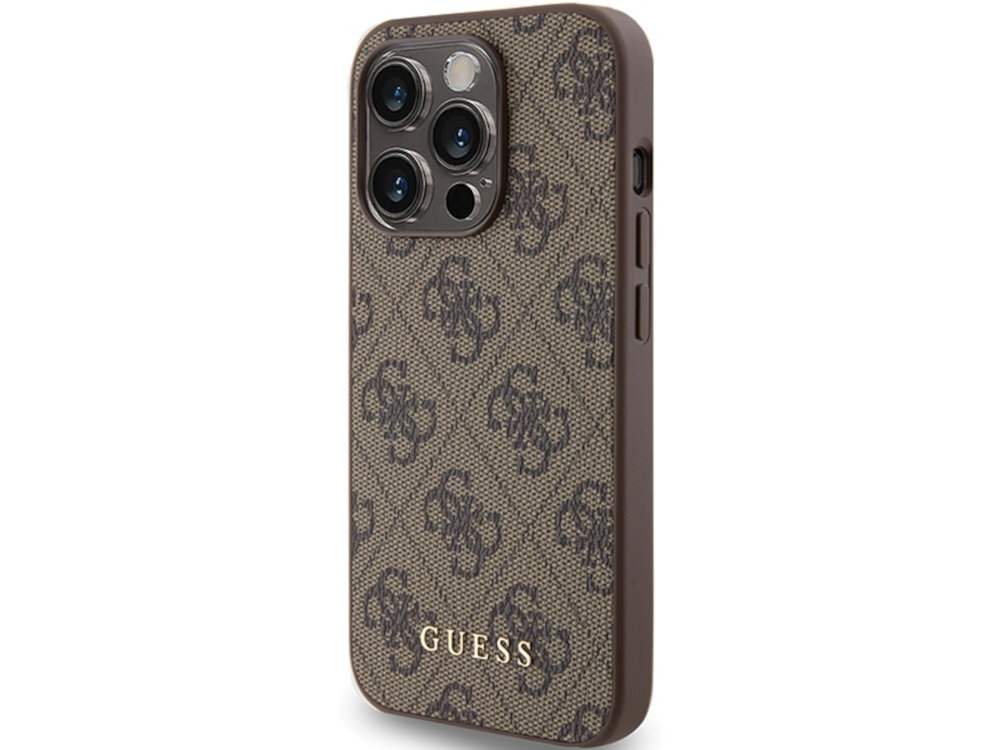 GUESS 4G Metal Gold Logo podniesione krawędzie chronią ekran i aparat przed zarysowaniami i uderzeniami Solidna konstrukcja