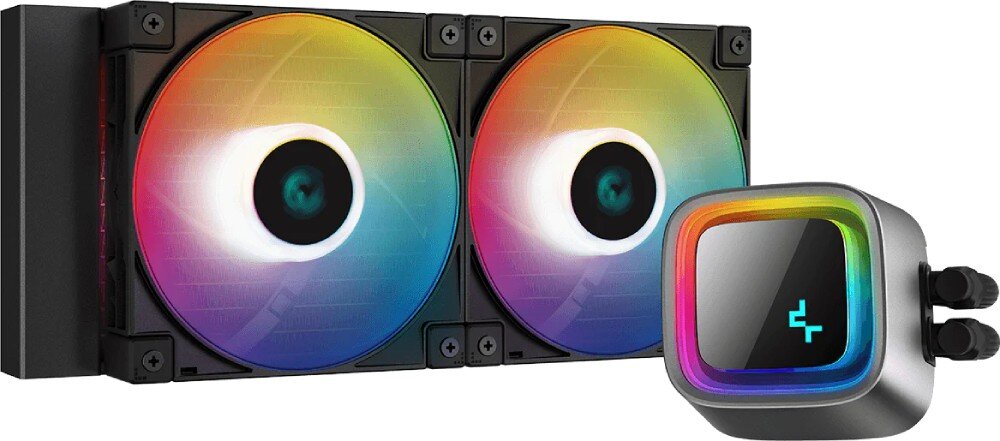 Chłodzenie wodne DEEPCOOL LS520 ARGB Zestaw chłodzenia z aktywnym, niebieskim podświetleniem na wentylatorach oraz bloku pompy