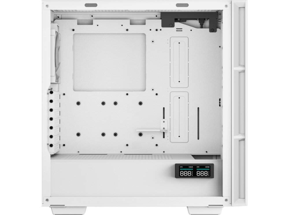 Obudowa DEEPCOOL CH560 Digital Biały lewy profil obudowy z widocznym wnętrzem filtry przeciwkurzowe
