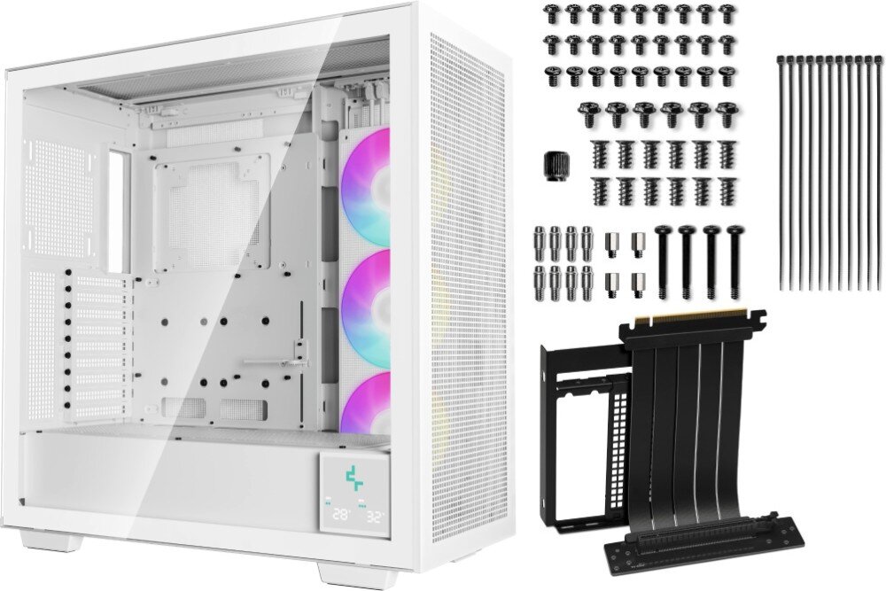 Obudowa DEEPCOOL Morpheus Biały widok na zestaw akcesoria