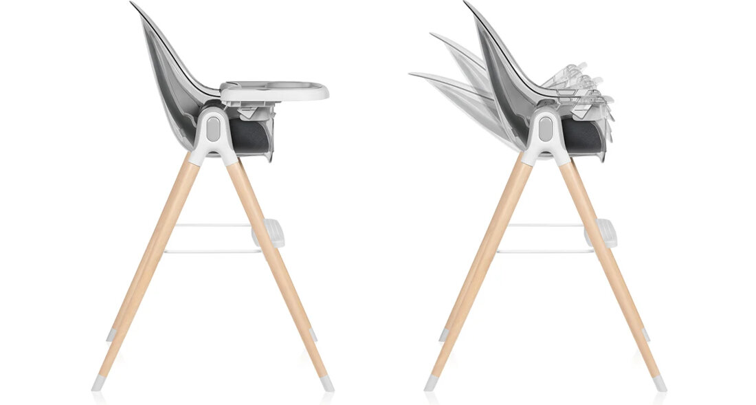 Krzesełko do karmienia LIONELO Maya Biały odchylane siedzisko Podwójna taca