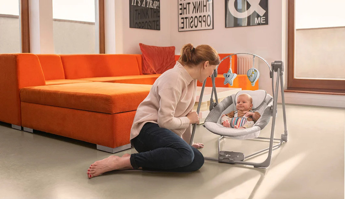 Bujaczek LIONELO Otto Pink Baby Różowy do 9 kg 5 prędkości bujania funkcja timera czas