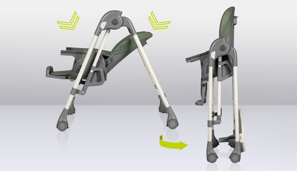 Krzesełko do karmienia LIONELO Laurice Green Olive 3-stopniowa Regulacja oparcia 5-stopniową regulację wysokości