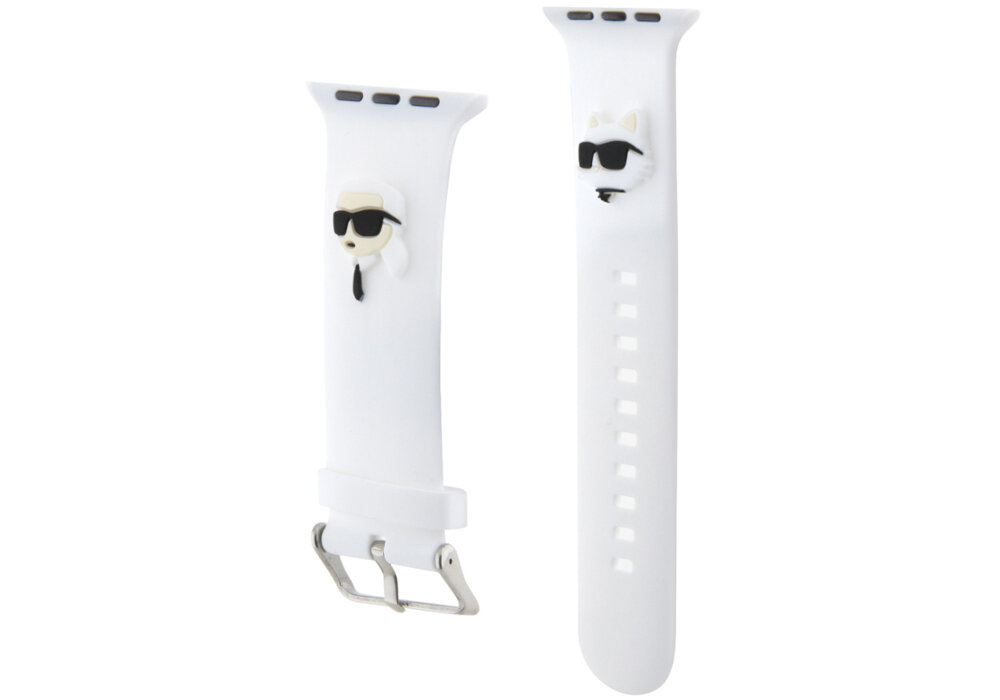 Pasek KARL LAGERFELD Karl & Choupette Heads do Apple Watch (38/40/41mm) Czarny wykonanie styl elegancja