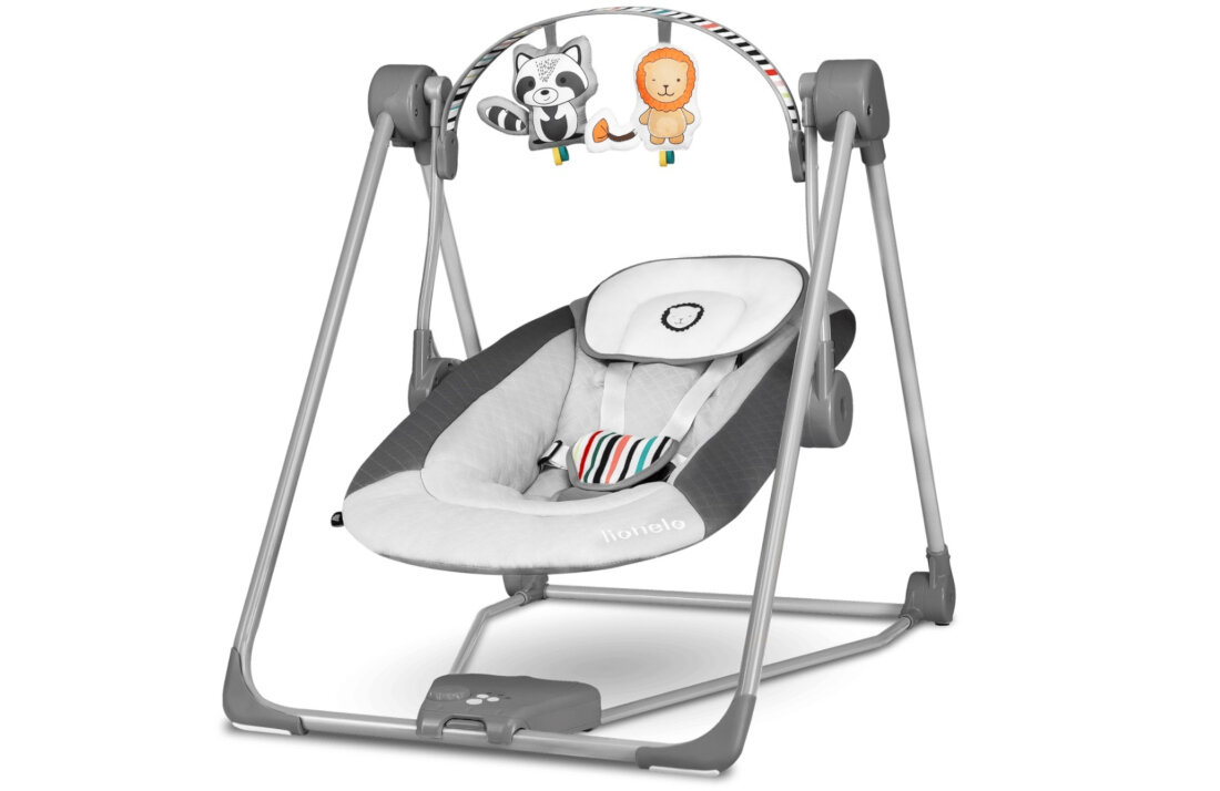 Bujaczek LIONELO Otto Cozy Szary 5-punktowe pasy bezpieczeństwa miękkie nakładki