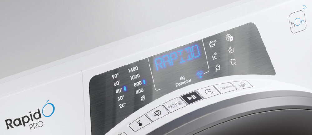PRALKA CANDY RAPIDO RP 496BWMR8 Wyświetlacz funkcje ustawienia programy intuicyjny prosty język polski