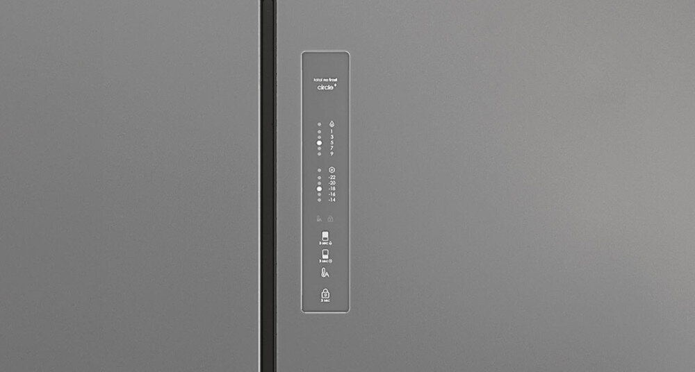 LODÓWKA CANDY CFQQ5T817EPS łatwe zarządzanie panel sterowania ustawienia opcje tryb wakacyjny szybkie mrożenie chłodzenie