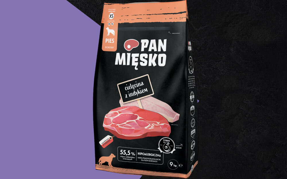Karma dla psa PAN MIĘSKO Cielęcina z Indykiem XS 9 kg dawkowanie analiza sklad