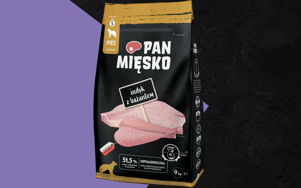 Karma dla psa PAN MIĘSKO Indyk z bażantem S 9 kg dawkowanie analiza sklad