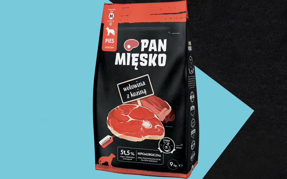 Karma dla psa PAN MIĘSKO Wołowina z koziną 9 kg naturalne składniki