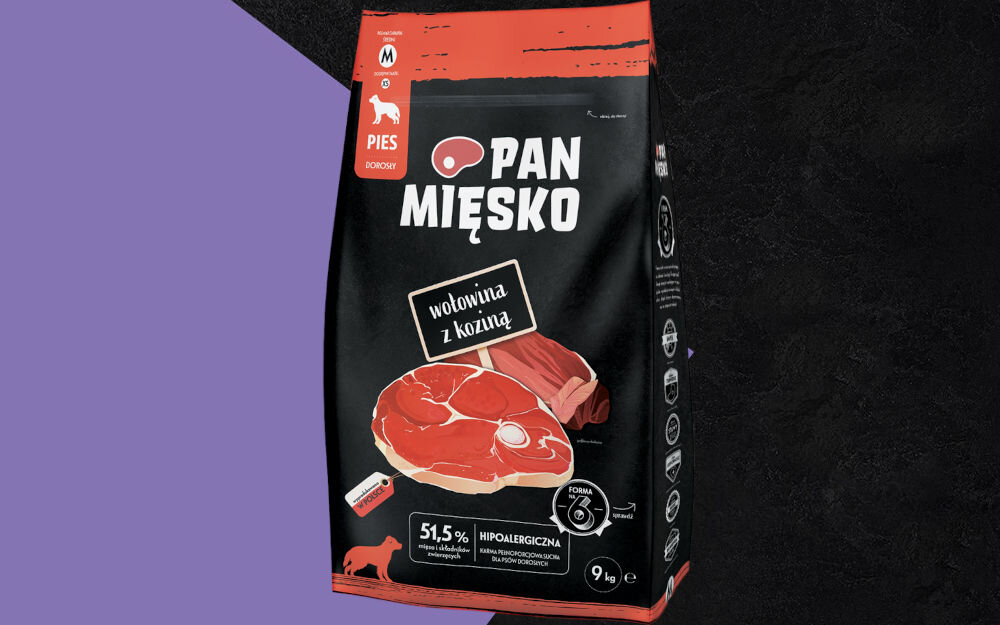 Karma dla psa PAN MIĘSKO Wołowina z koziną 9 kg dawkowanie analiza sklad