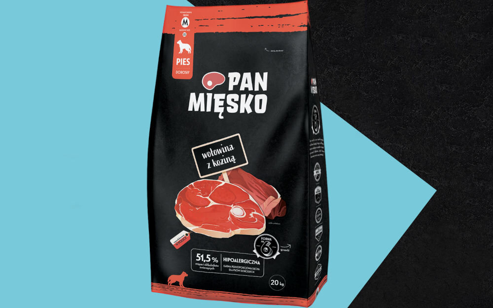 Karma dla psa PAN MIĘSKO Wołowina z koziną 20 kg naturalne składniki