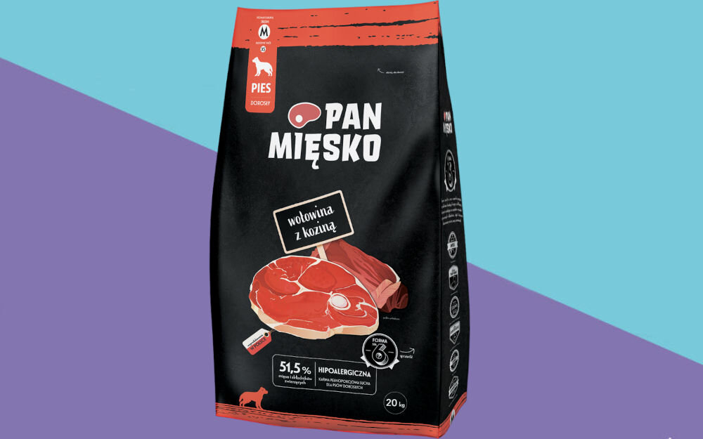 Karma dla psa PAN MIĘSKO Wołowina z koziną 20 kg dawkowanie analiza sklad