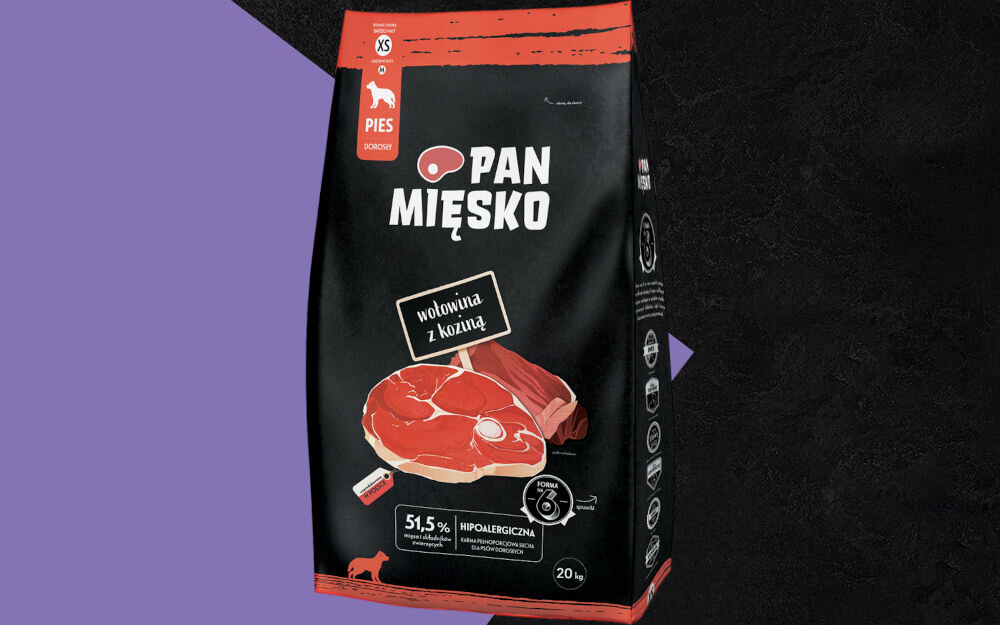 Karma dla psa PAN MIĘSKO Wołowina z koziną 20 kg dawkowanie analiza sklad