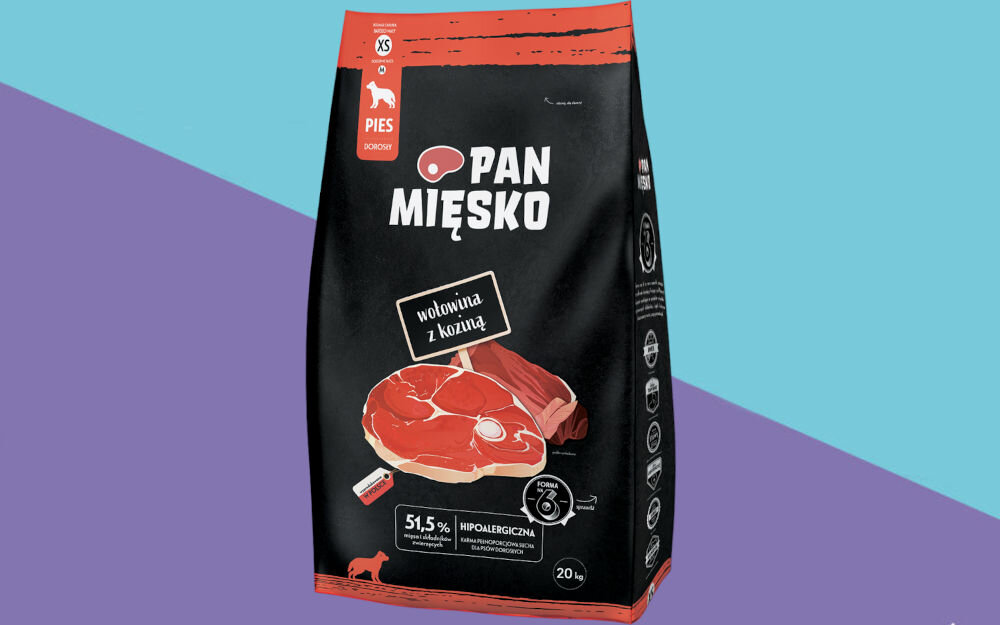 Karma dla psa PAN MIĘSKO Wołowina z koziną 20 kg dawkowanie analiza sklad