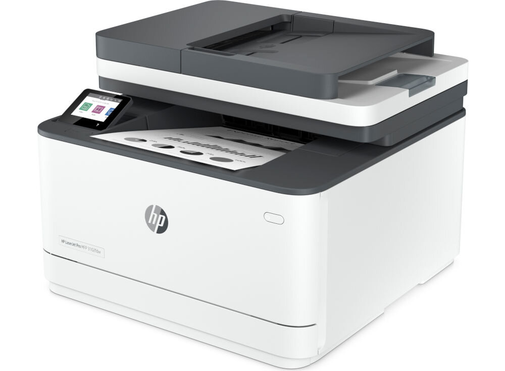 Urządzenie wielofunkcyjne HP LaserJet Pro 3102fdw Automatyczny druk dwustronny, Wi-Fi, Bluetooth urządzenie na białym tle pod kątem skaner kopiowanie jakość podajnik ADF regulacja jasności sortowanie dokumentów