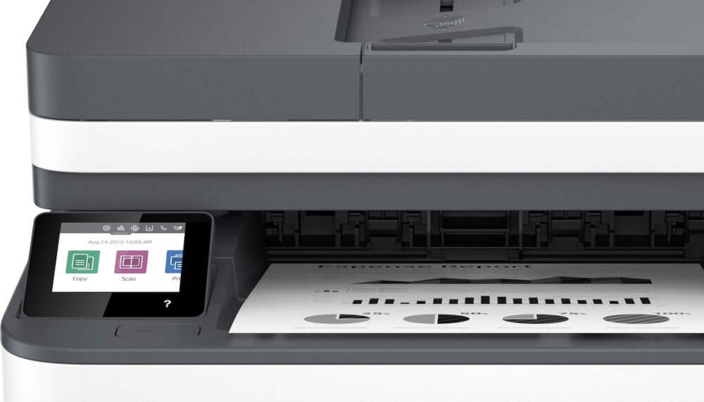 Urządzenie wielofunkcyjne HP LaserJet Pro 3102fdw Automatyczny druk dwustronny, Wi-Fi, Bluetooth zbliżenie na ekran dotykowy ekran przekątna podajnik taca odbiorcza