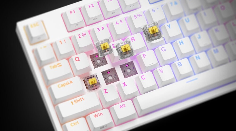 Klawiatura GENESIS Thor 404 TKL Gateron RGB technologia hot swap prosta szybka wymiana przelaczniki